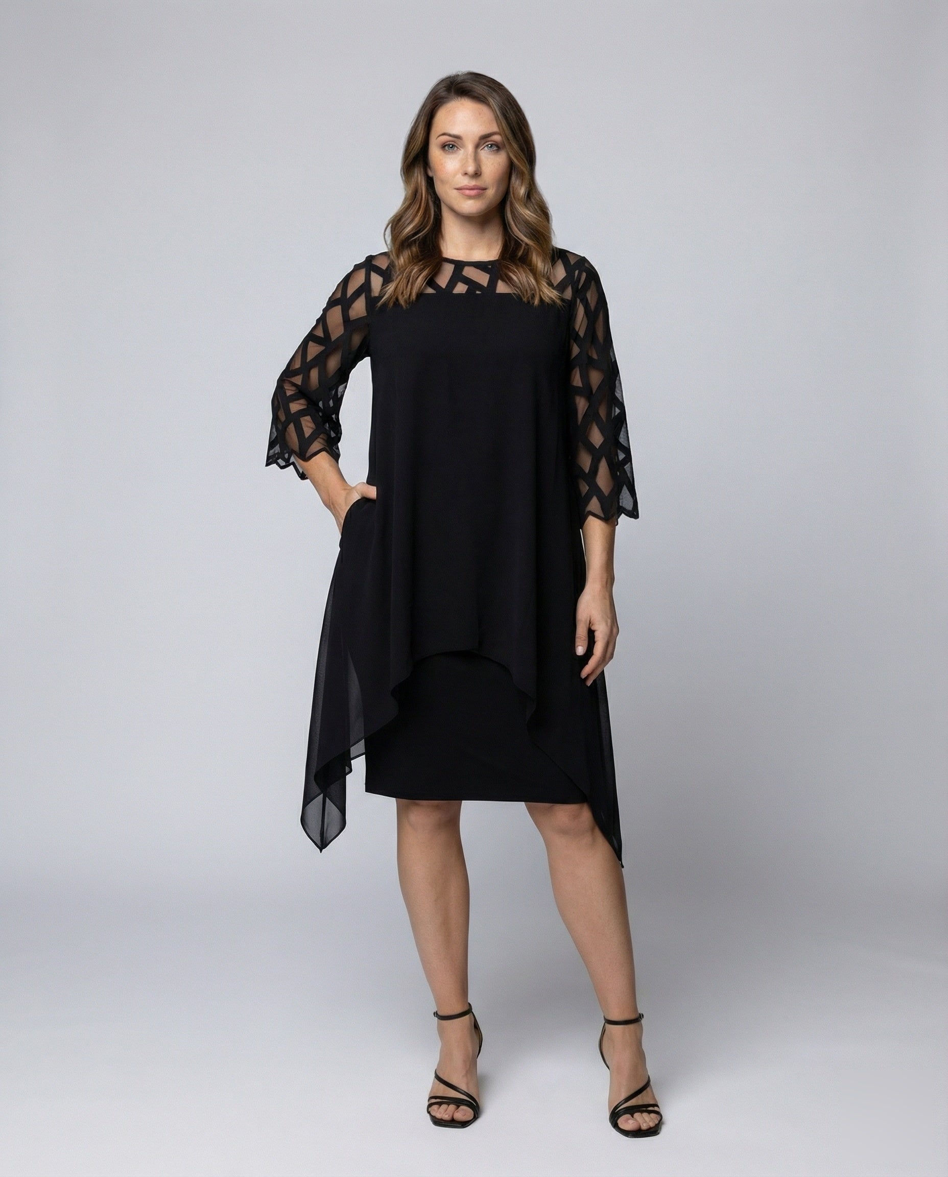 Damen Chiffon Überwurfkleid Geometrisches Muster - Norvielle