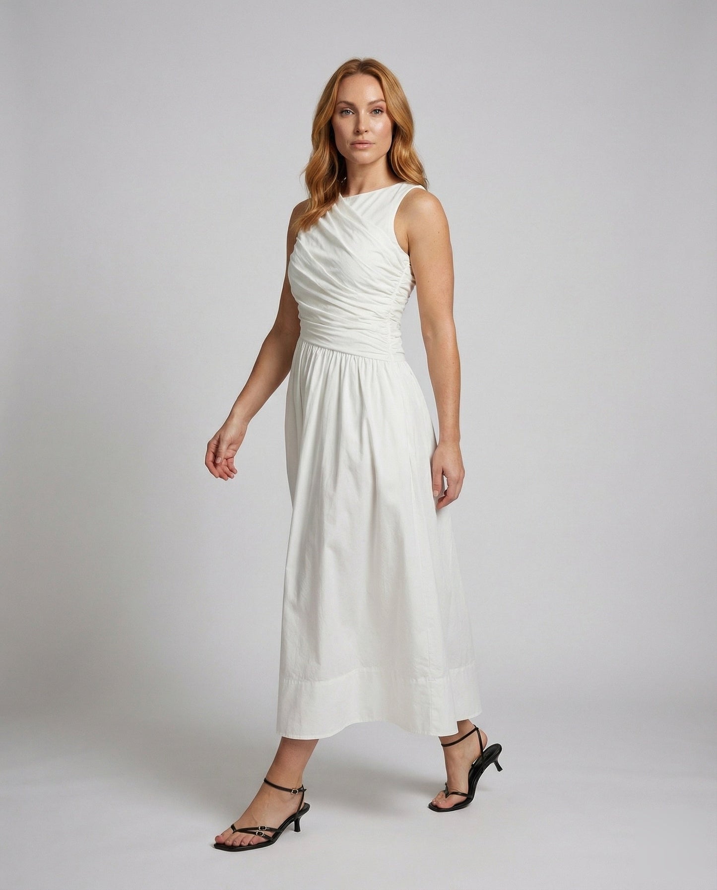 Damen Maxikleid Elegantes Drapée-Oberteil - Norvielle