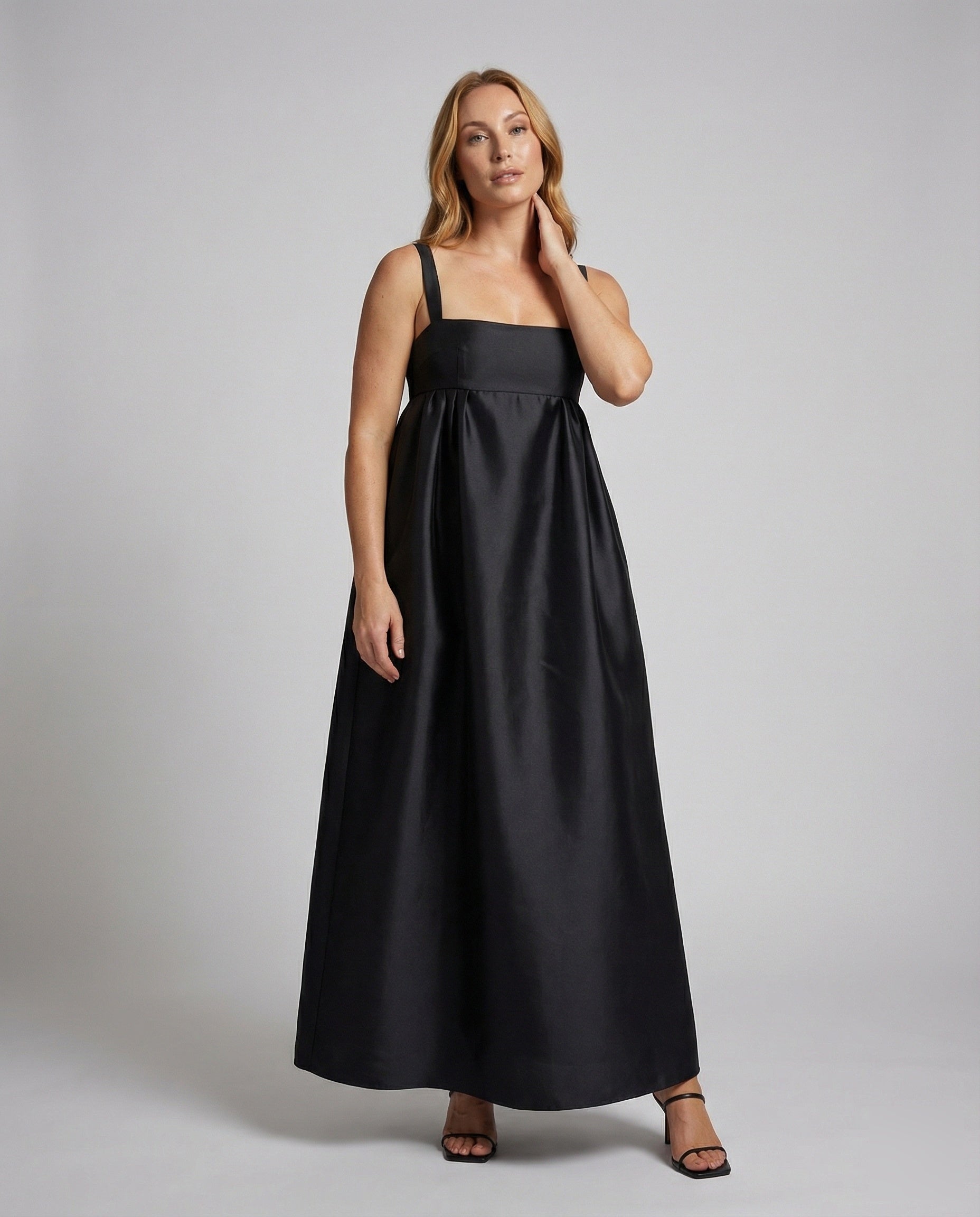 Damen Maxikleid Satin Empire-Taille Elegant - Norvielle