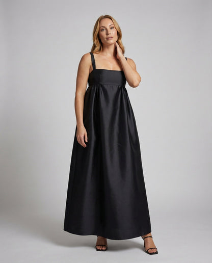 Damen Maxikleid Satin Empire-Taille Elegant - Norvielle