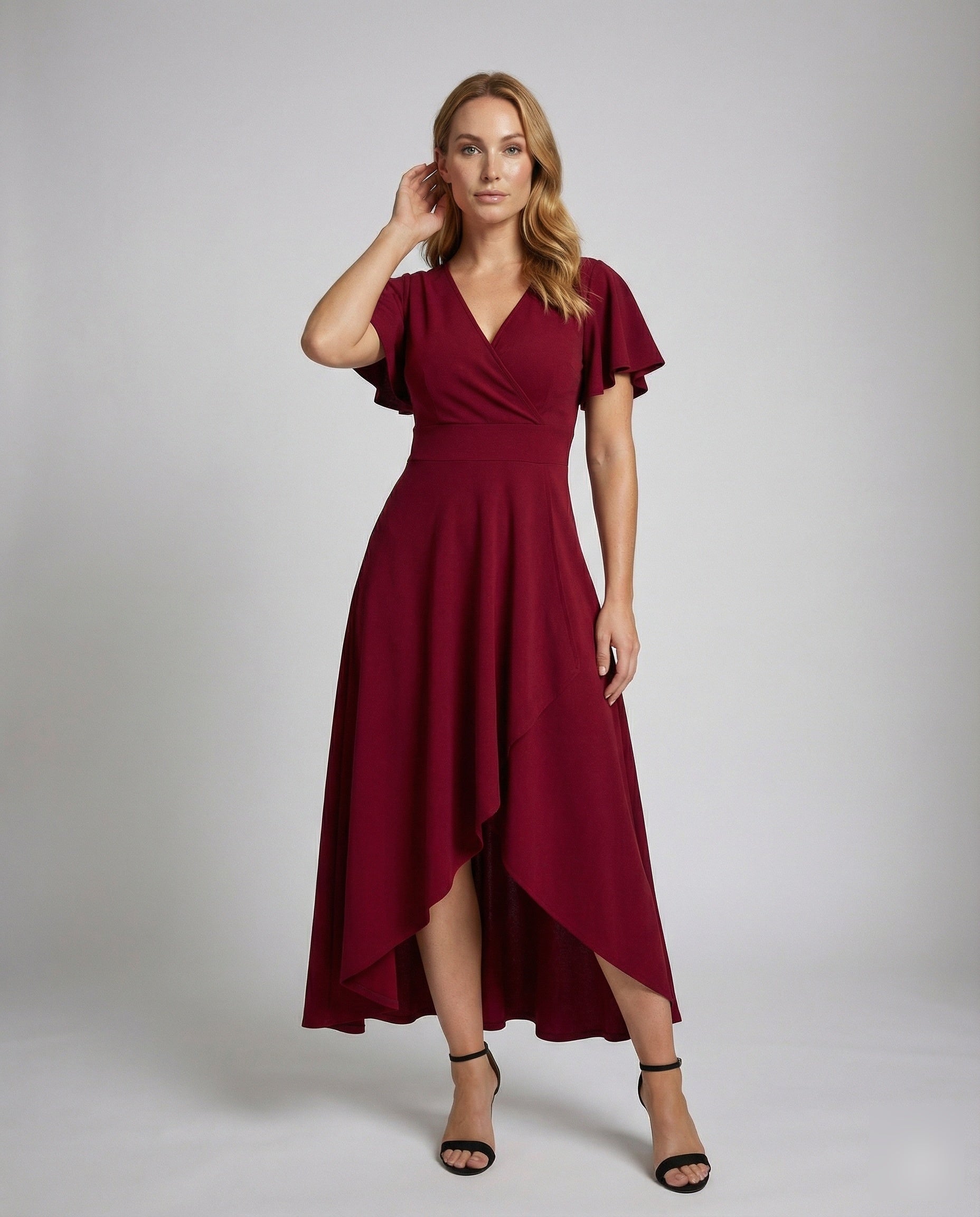 Damen Midikleid Flügelärmel Festlich - Norvielle