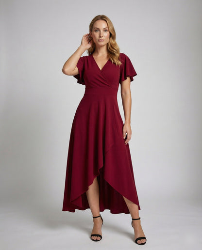 Damen Midikleid Flügelärmel Festlich - Norvielle