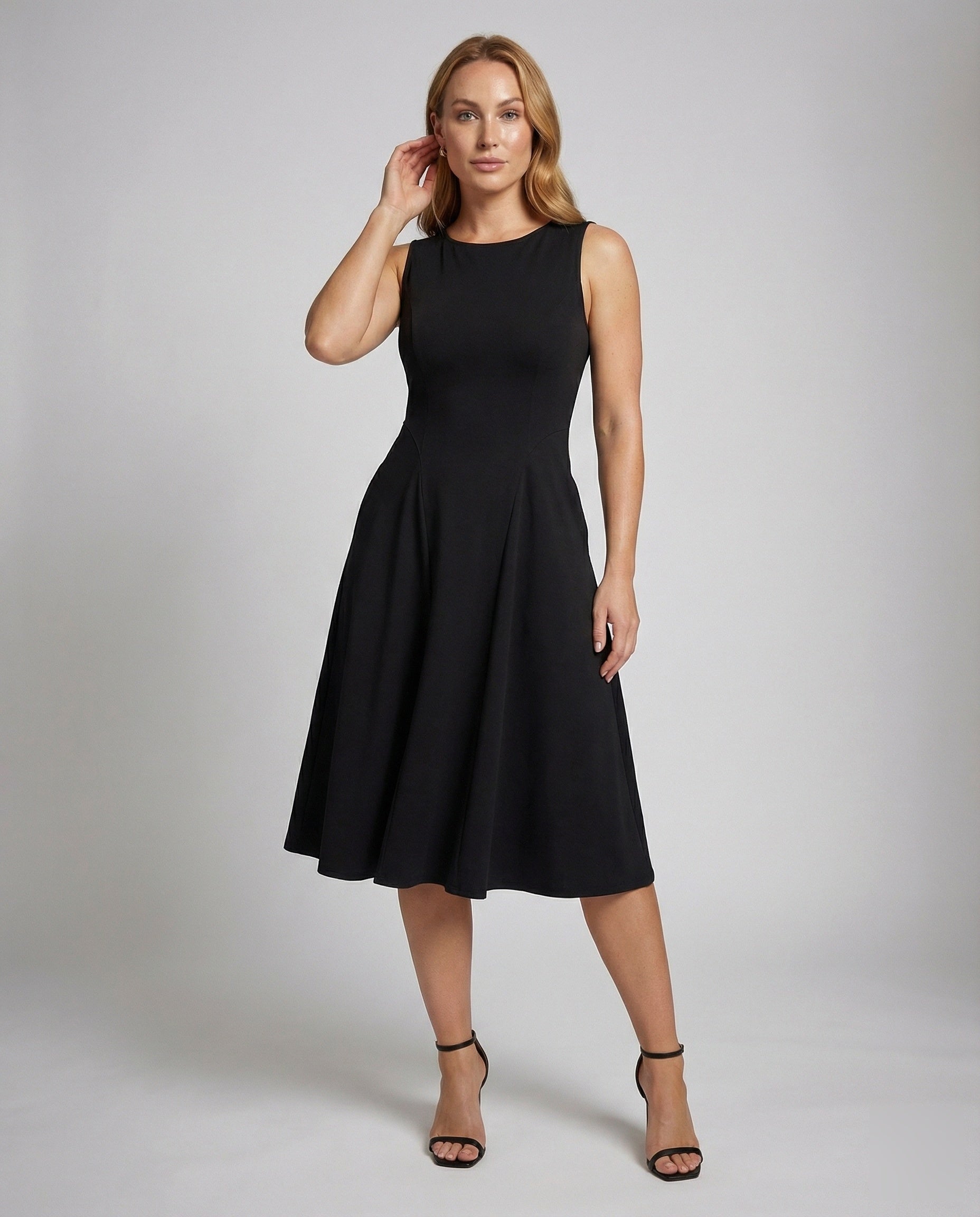 Damen A-Linien-Kleid Figurbetont Mit Teilungsnähten - Norvielle