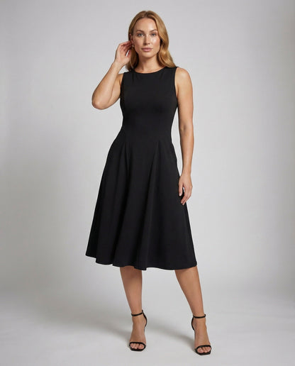 Damen A-Linien-Kleid Figurbetont Mit Teilungsnähten - Norvielle