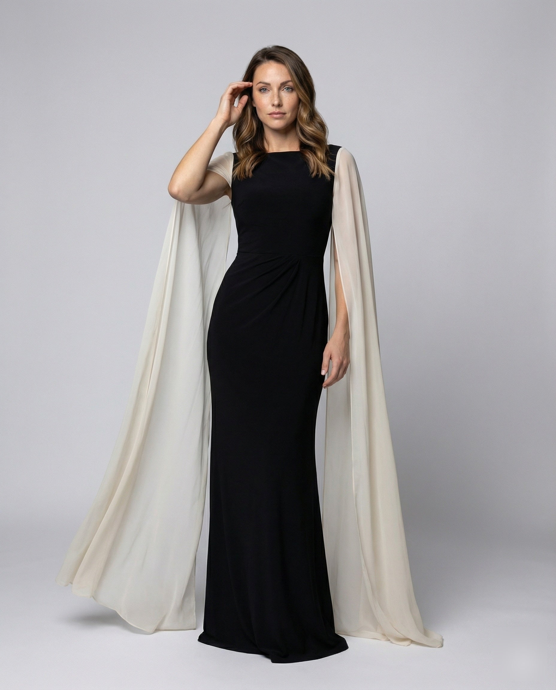 Damen Abendkleid Figurbetont mit Cape - Norvielle