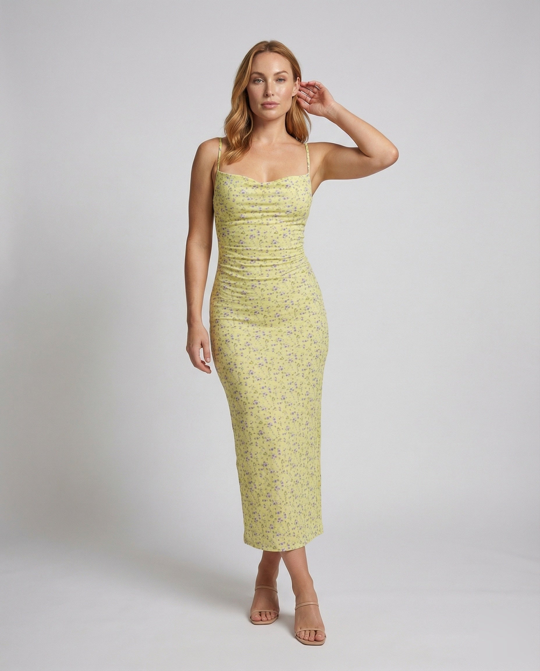 Damen Maxikleid Geblümt Figurbetont - Norvielle