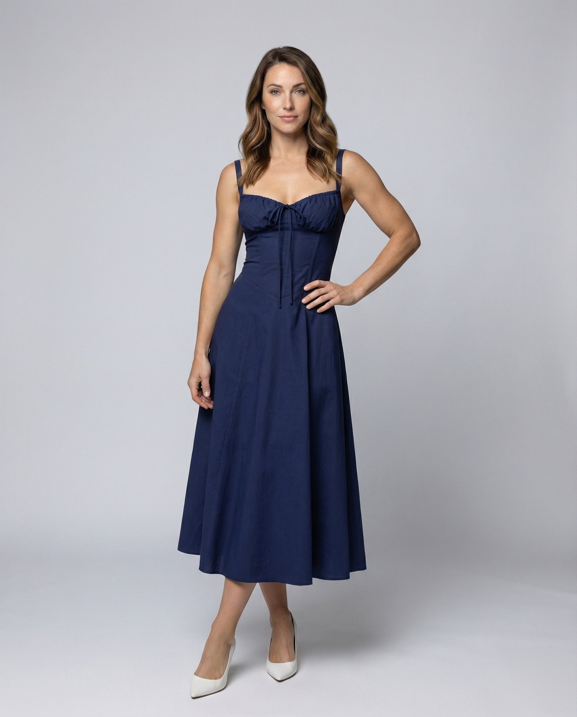 Damen Korsagen Midikleid Figurbetont - Norvielle