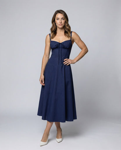 Damen Korsagen Midikleid Figurbetont - Norvielle
