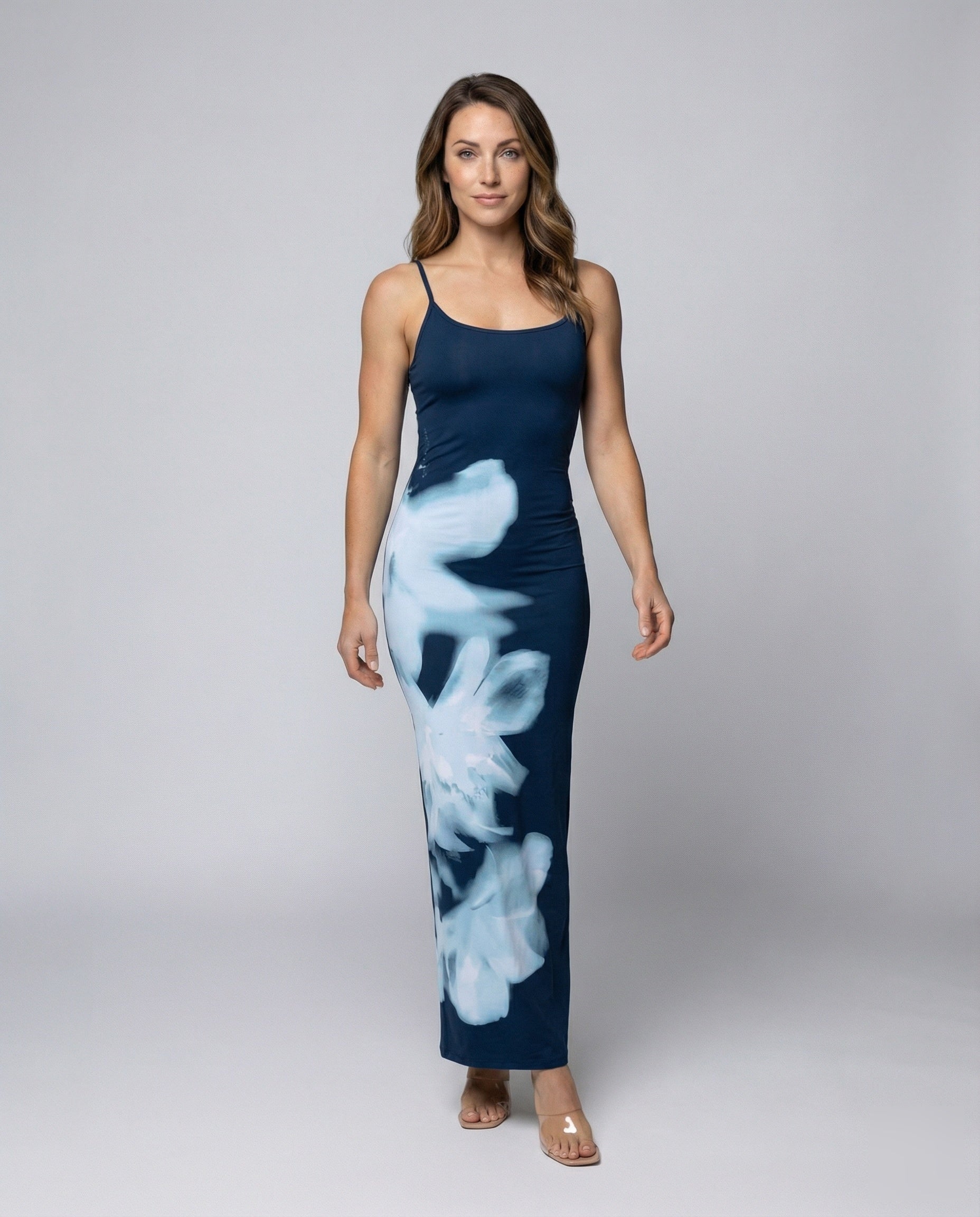 Damen Maxikleid Abstrakt Rauchprint - Norvielle