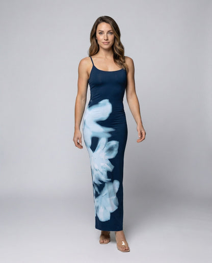 Damen Maxikleid Abstrakt Rauchprint - Norvielle