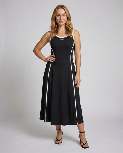 Damen Midaxi-Kleid Figurnah Tanktop-Ausschnitt - Norvielle