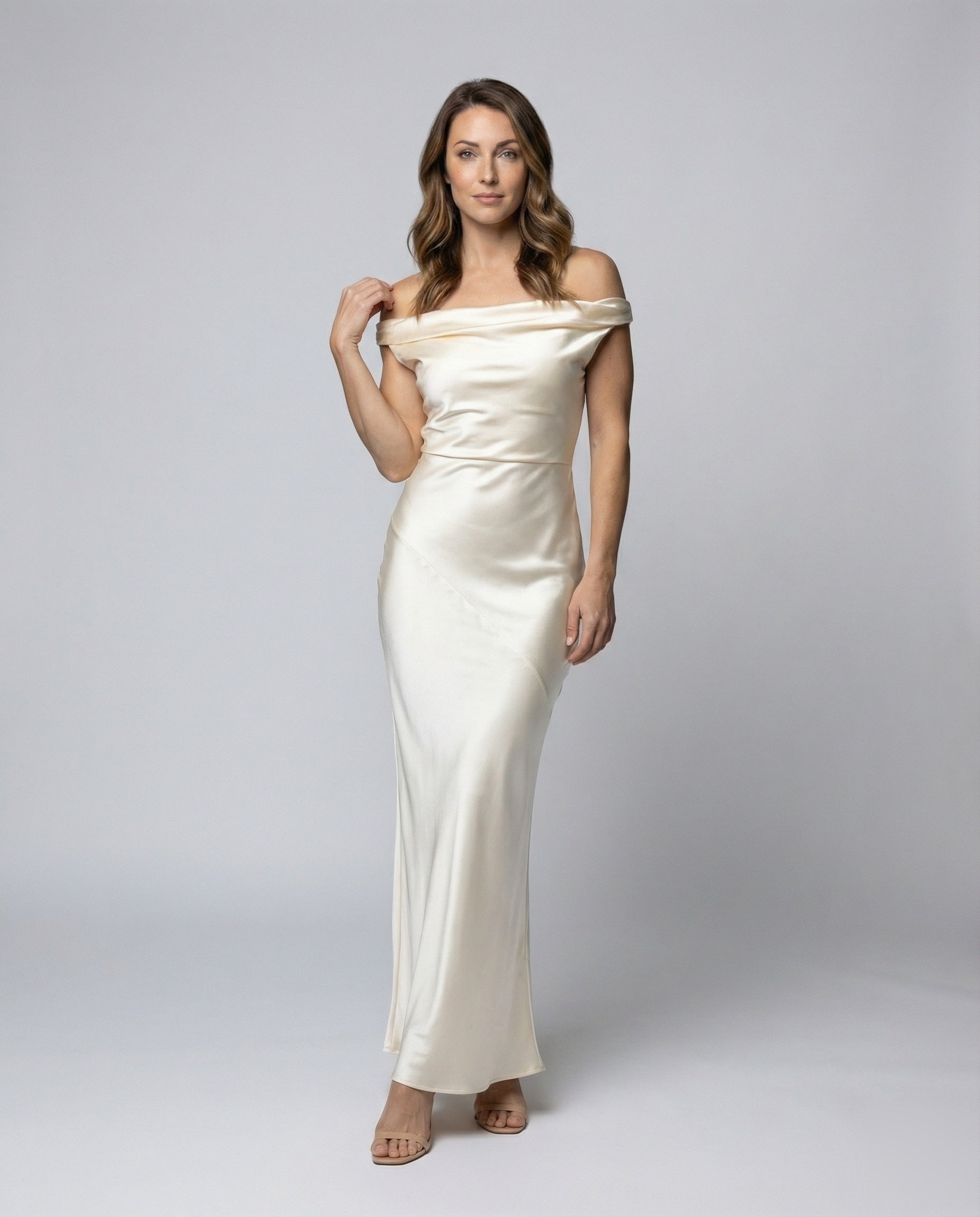 Damen Abendkleid Fließend Wasserfall-Ausschnitt - Norvielle