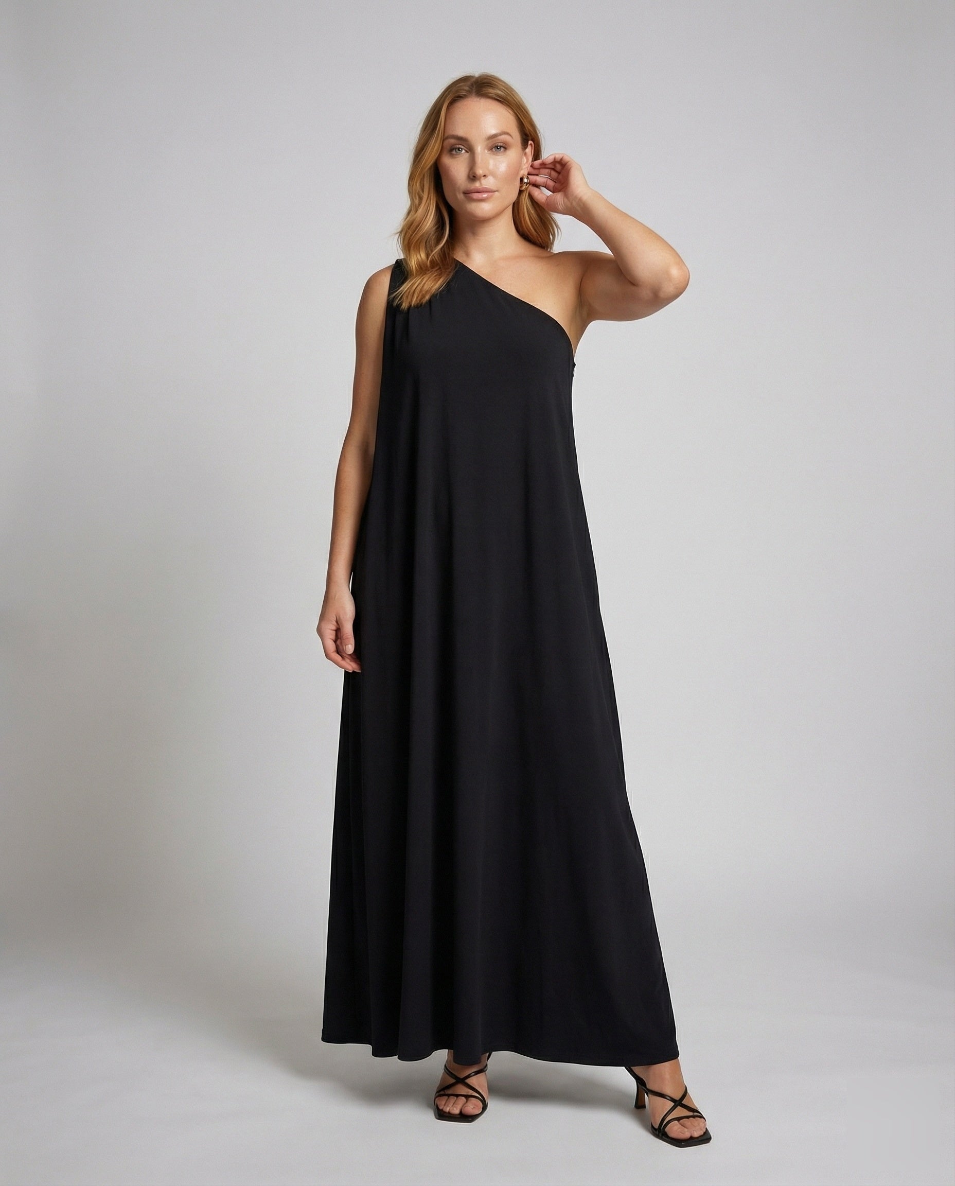Damen Abendkleid Ein-Schulter A-Linie Fließend - Norvielle