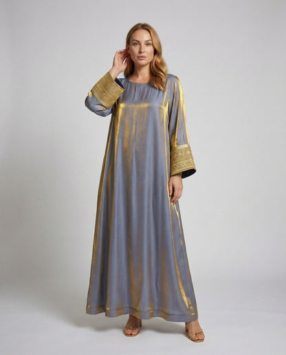 Damen Maxikleid Metallic Kaftan-Stil Bestickung - Norvielle
