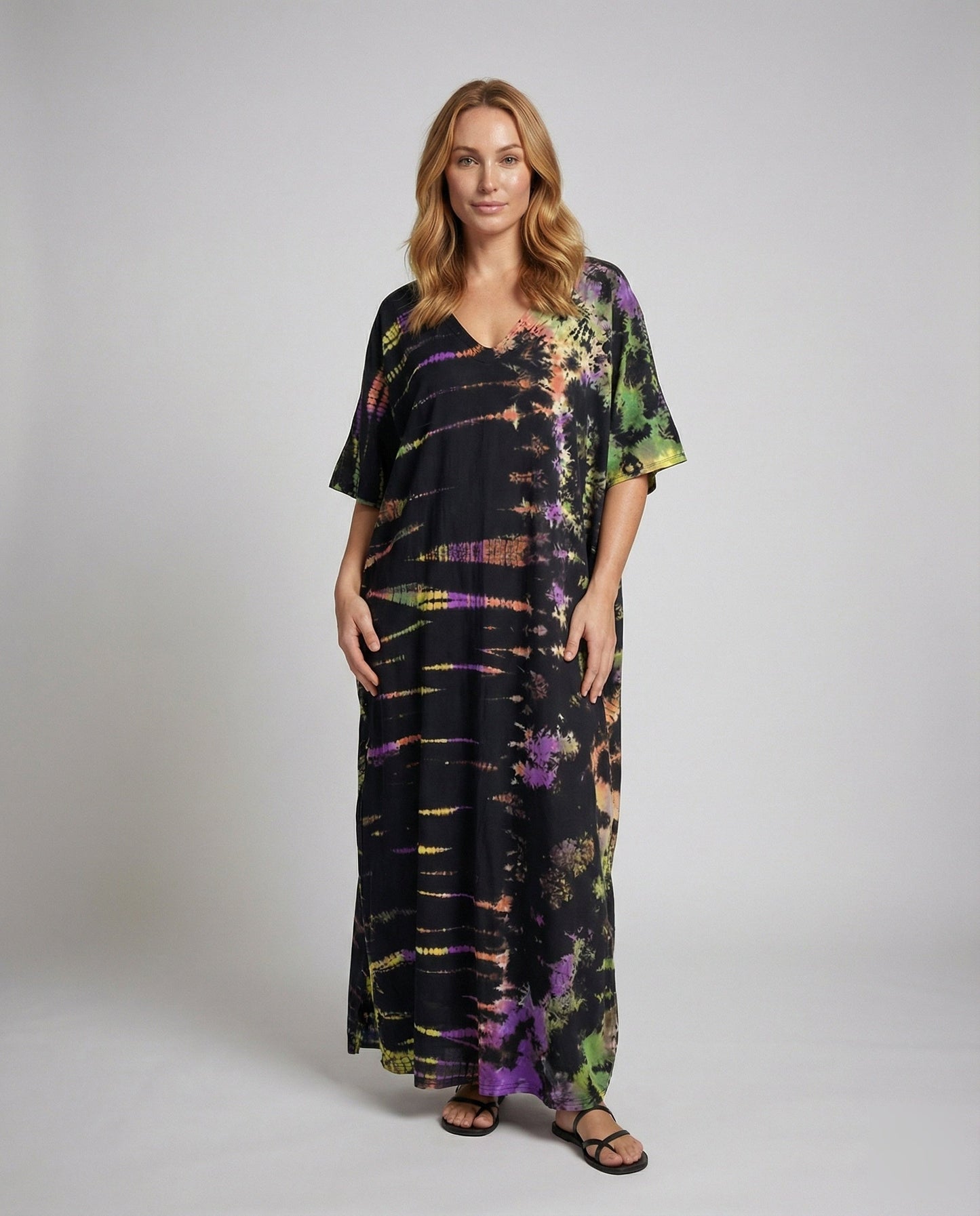 Damen Maxikleid Batik Weit Kaftan Stil - Norvielle