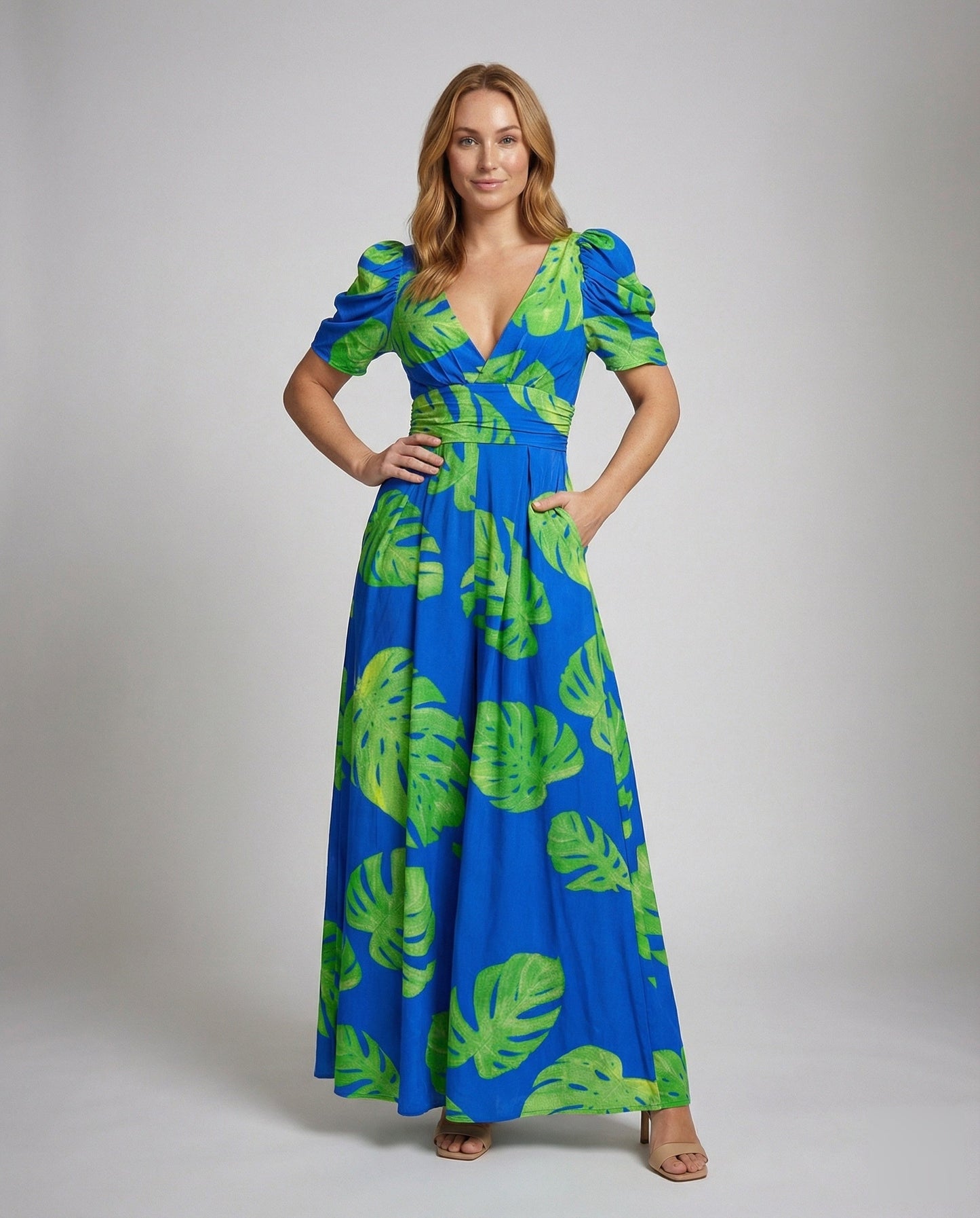 Damen Maxikleid Tropenstil Fließend - Norvielle