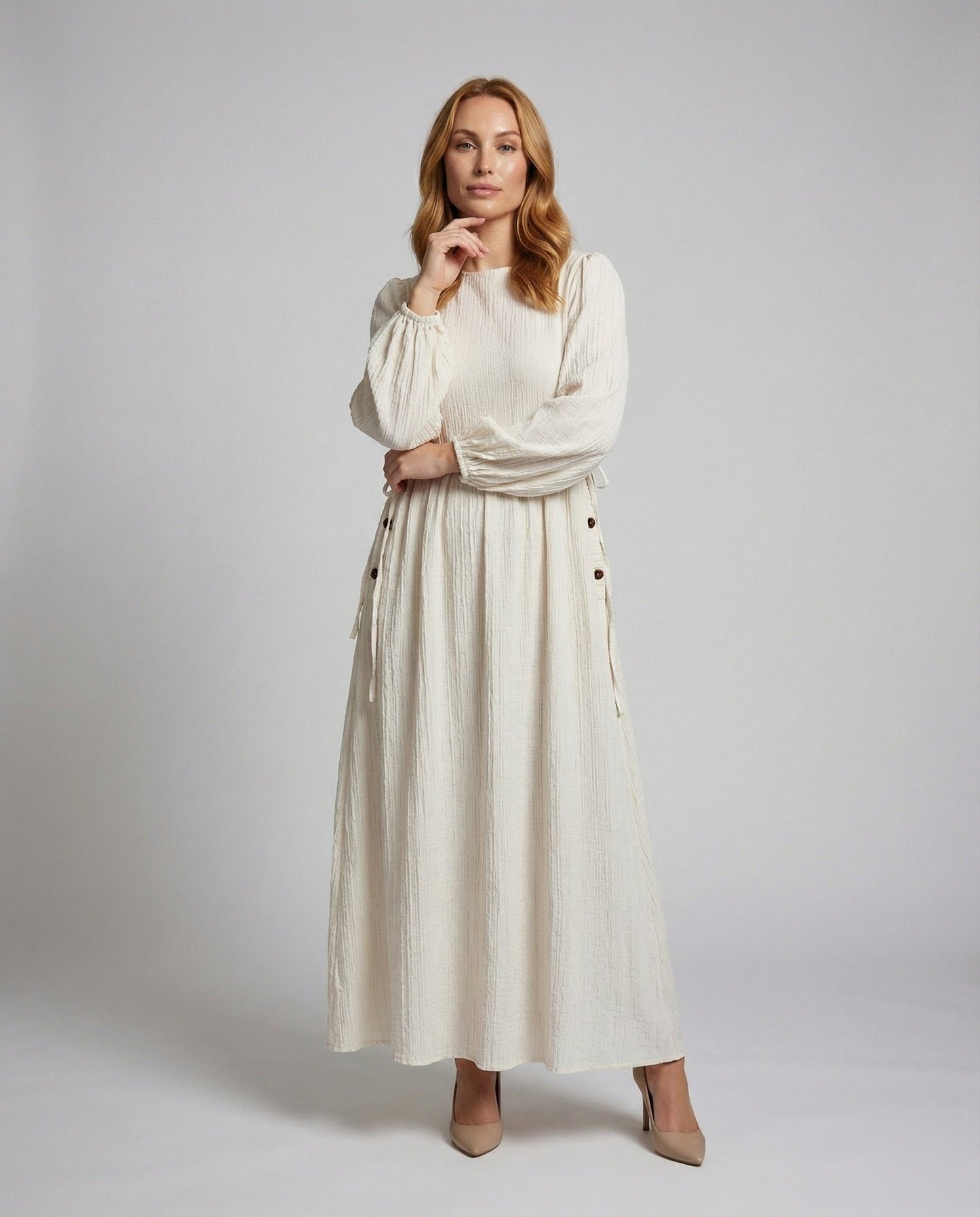 Damen Maxikleid Fließend Crinkle-Optik - Norvielle