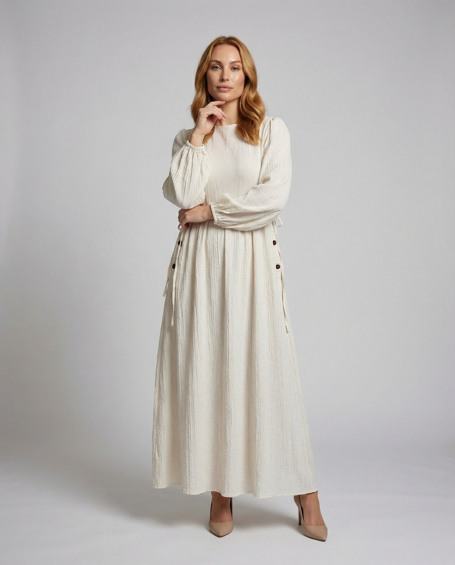 Damen Maxikleid Fließend Crinkle-Optik - Norvielle