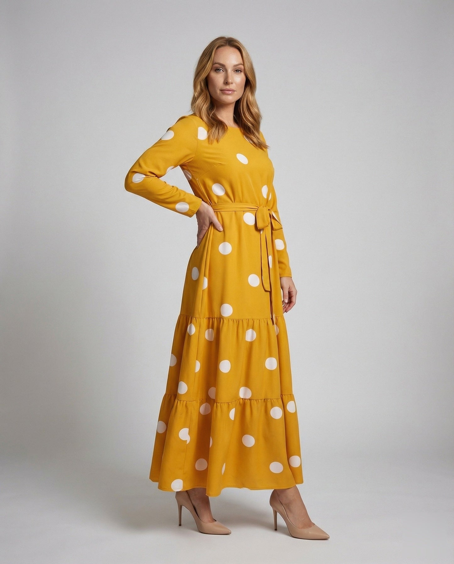 Damen Maxikleid Fließend Stufenvolants - Norvielle