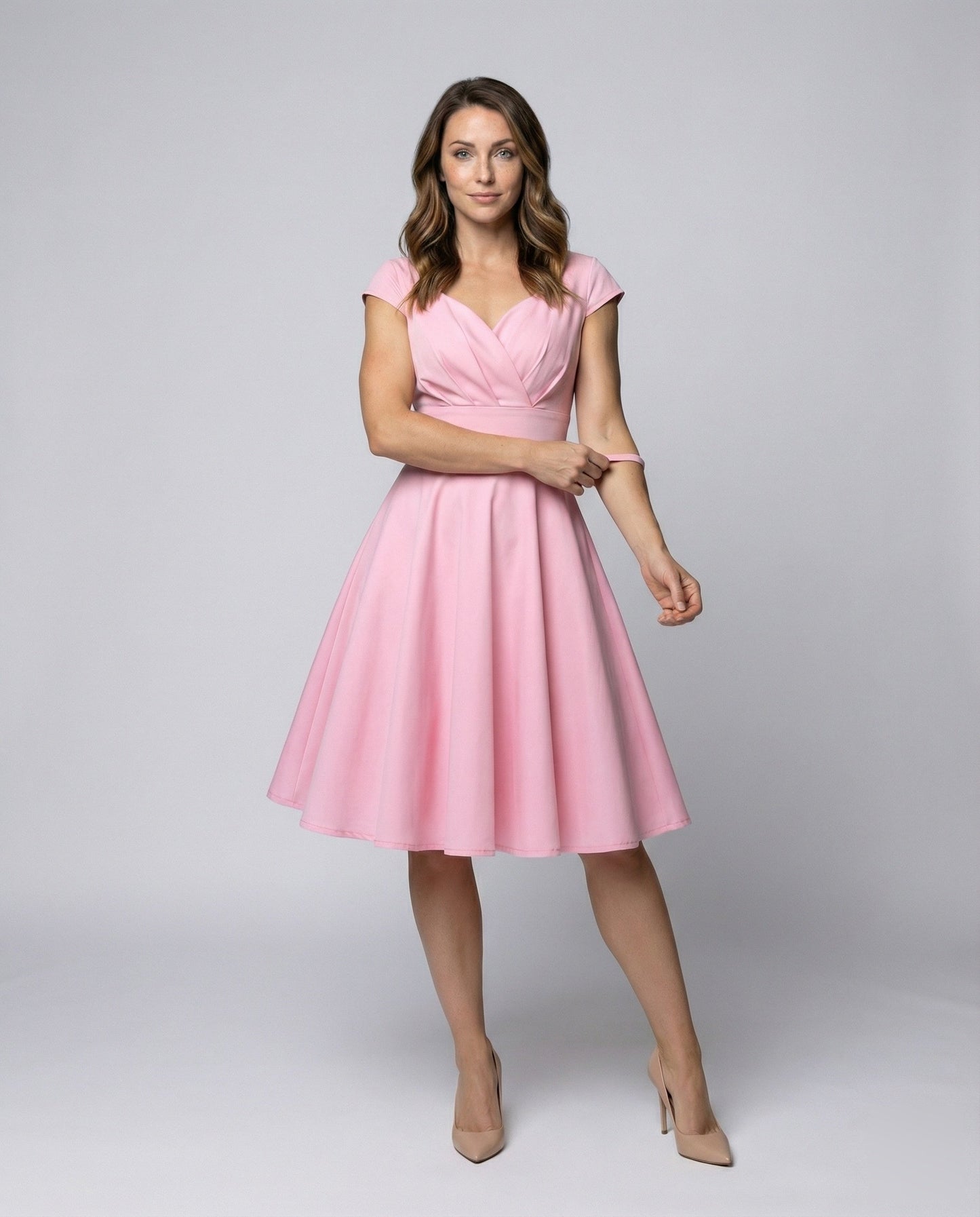 Damen Midikleid Fünfzigerjahre Stil Tellerrock - Norvielle