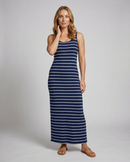 Damen Maxikleid Gestreift Jersey Dünne Träger - Norvielle