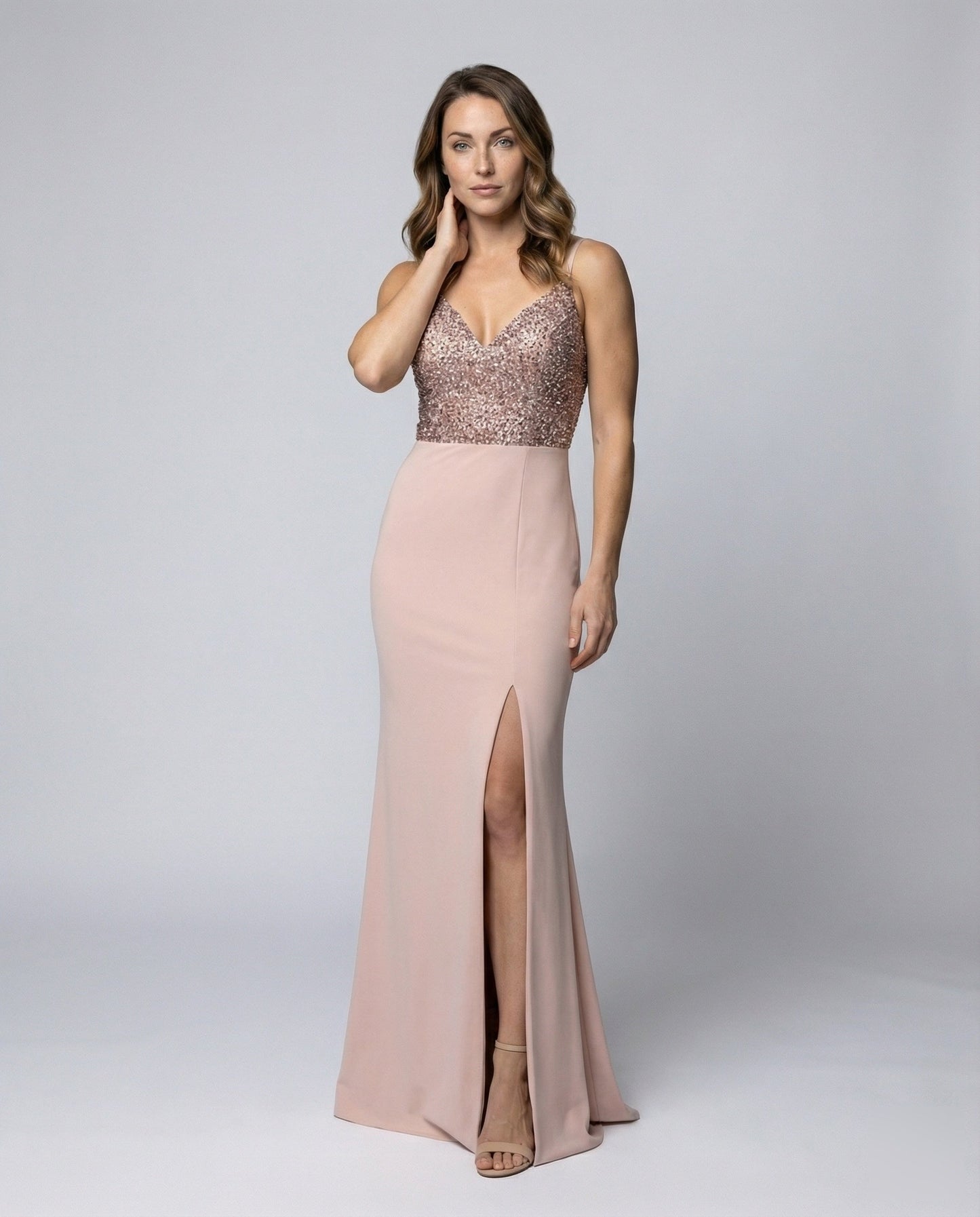 Damen Abendkleid mit Bustier und Pailletten - Norvielle