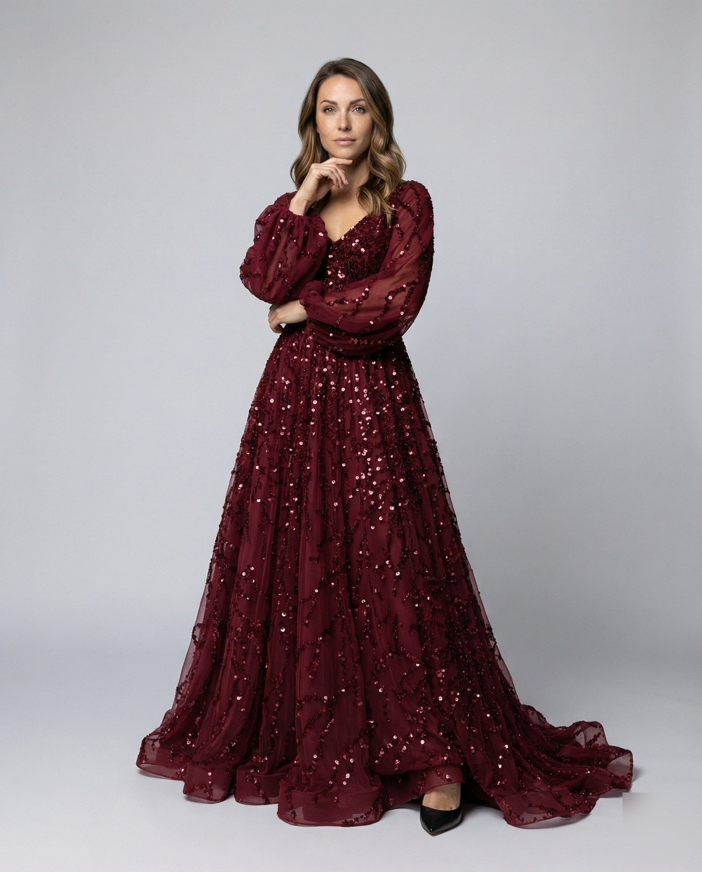 Damen Abendkleid Glamour Tüllrock Schwarz - Norvielle