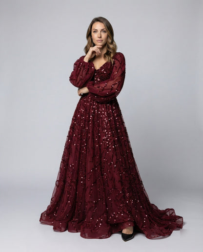 Damen Abendkleid Glamour Tüllrock Schwarz - Norvielle