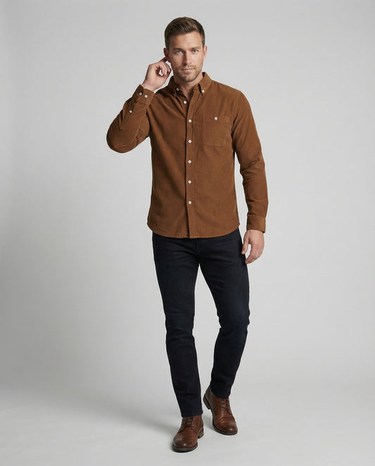 Herren Jersey-Hemd Slim Fit Knopfkragen - Norvielle