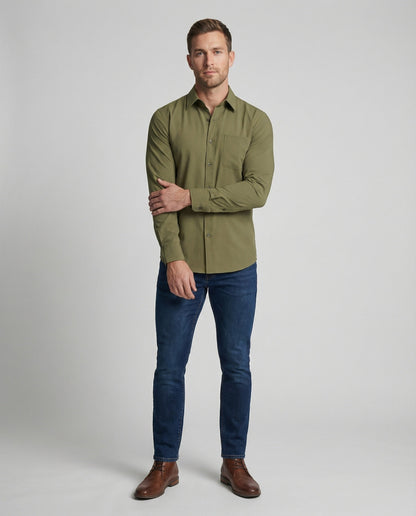 Herren Stretch-Hemd Microfaser Slim Fit - Norvielle