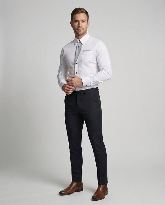 Herren Slimfit Hemd Kontrast Blende - Norvielle