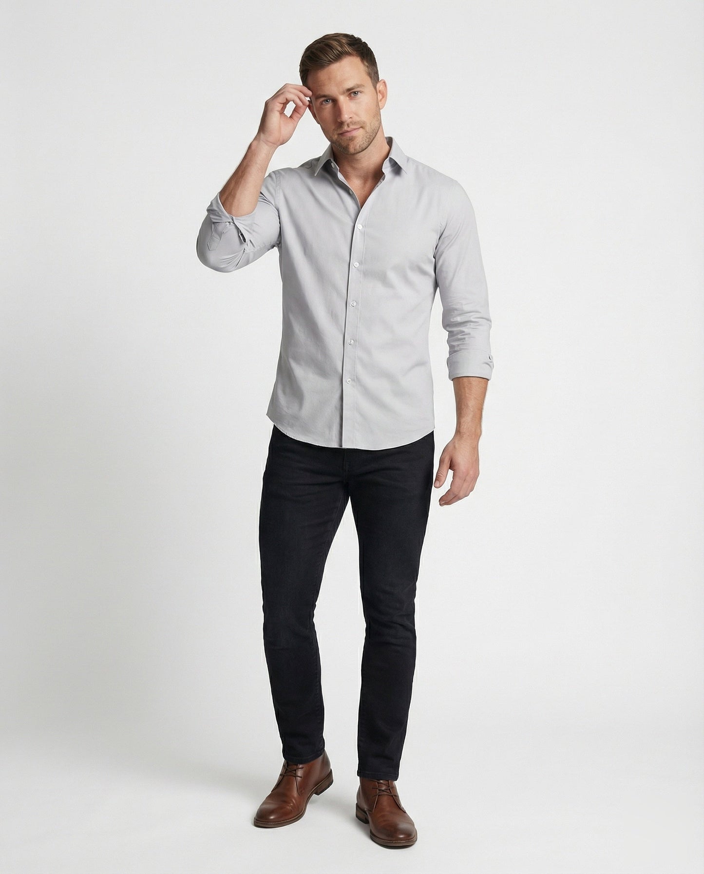 Herren Business-Hemd Baumwollmix Tailliert - Norvielle