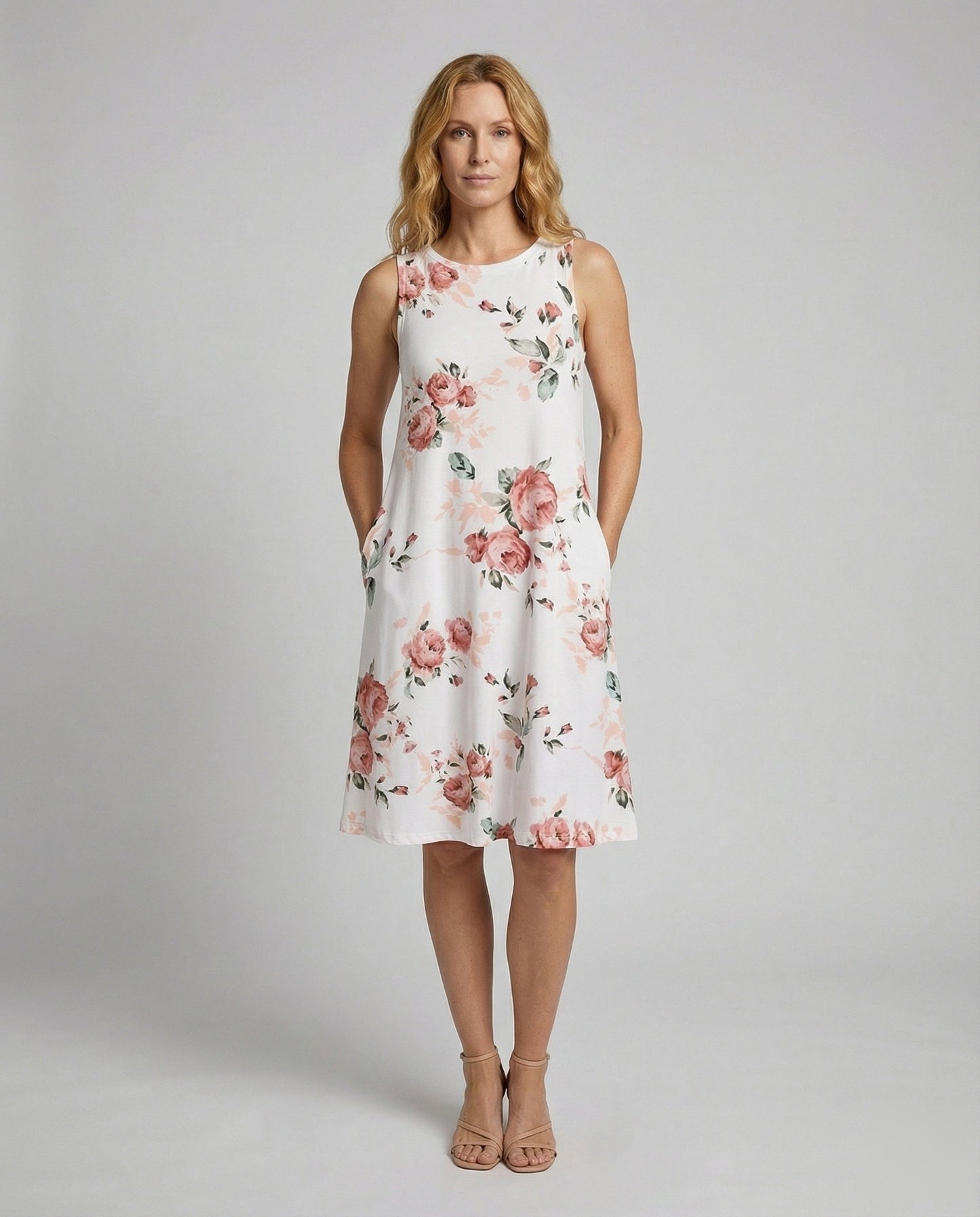 Damen Ärmelloses Swing-Kleid Blumenprint - Norvielle