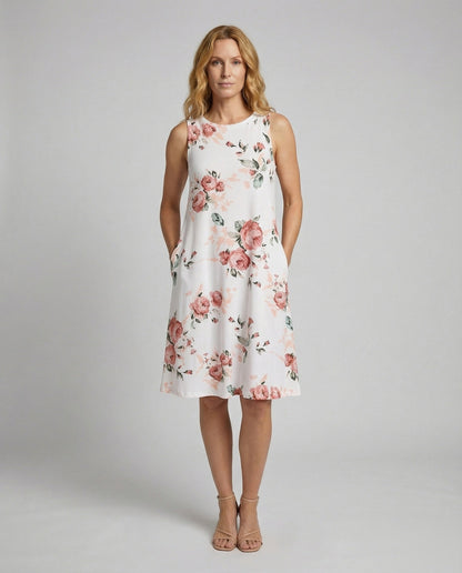 Damen Ärmelloses Swing-Kleid Blumenprint - Norvielle