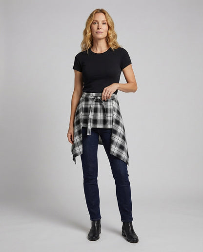 Damen Wickelrock Asymmetrischer Saum Schwarz - Norvielle