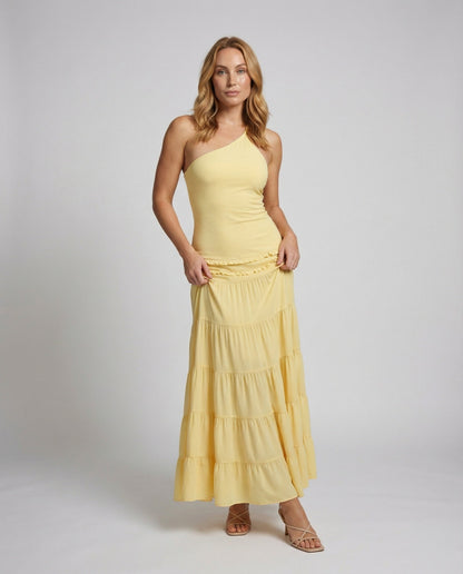 Damen Asymmetrisches Maxikleid Volantrock - Norvielle
