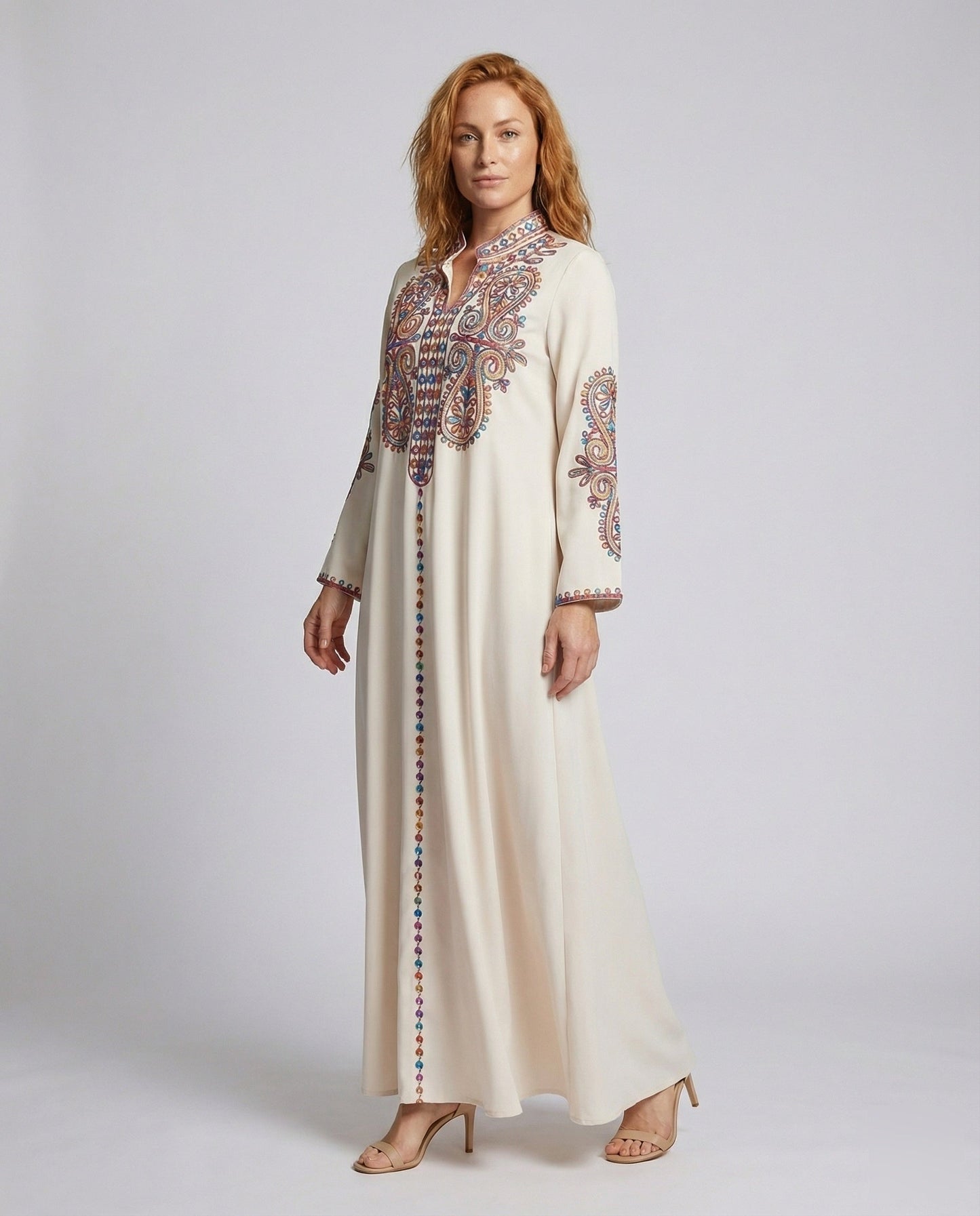 Damen Abendkaftan Paisley Bestickung - Norvielle
