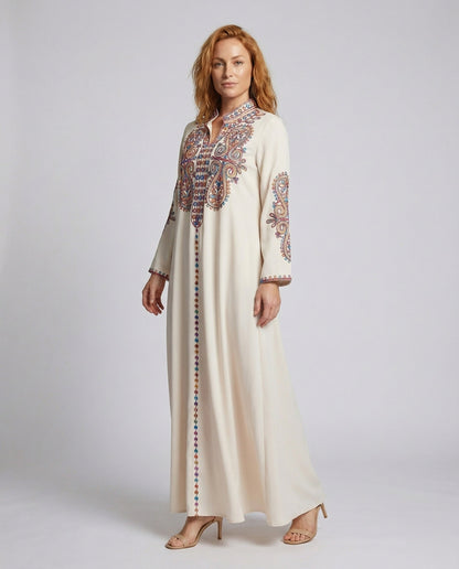 Damen Abendkaftan Paisley Bestickung - Norvielle