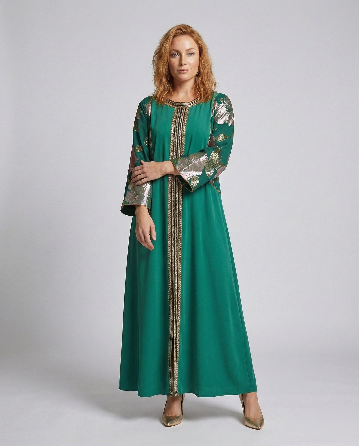 Damen Kaftan Abaya Kleid Blumenärmel - Norvielle
