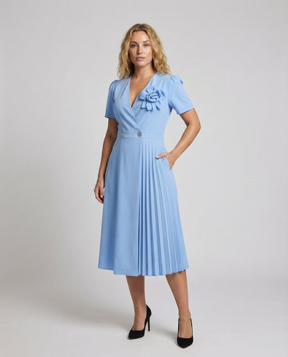 Damen Midikleid Plissee-Panel Elegantes Kleid - Norvielle