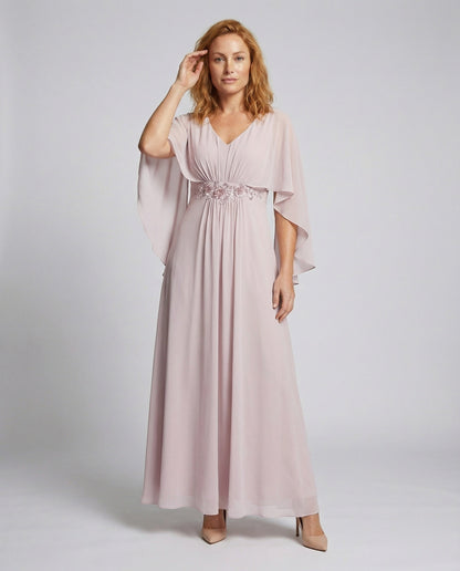 Damen Abendkleid Fließend Cape-Ärmel - Norvielle