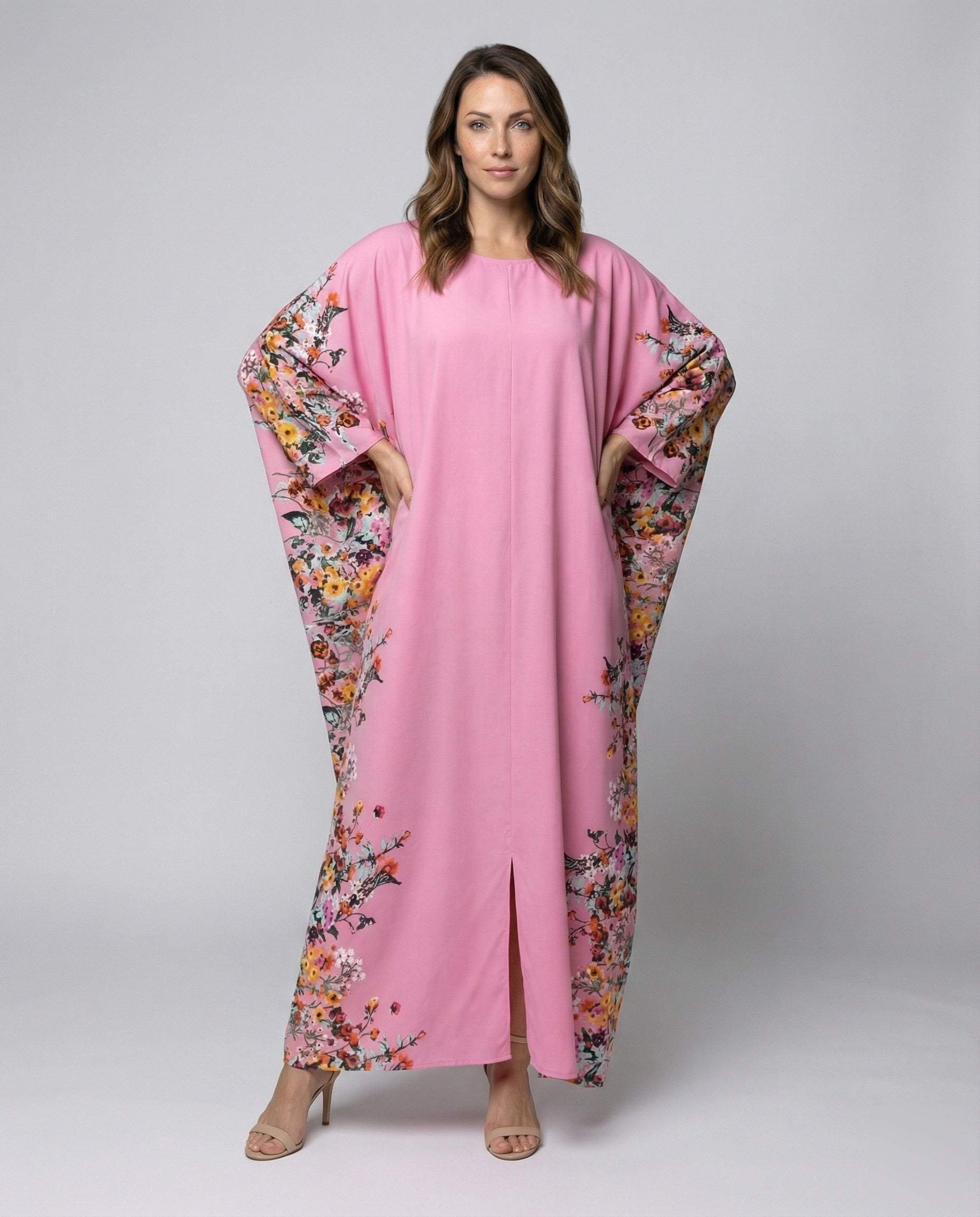 Damen Maxikleid Fließend Floralmuster Seitenprint - Norvielle