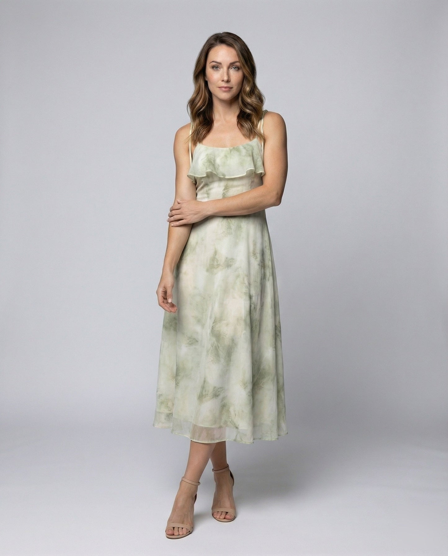 Damen Midikleid Fließend Bindeträger - Norvielle