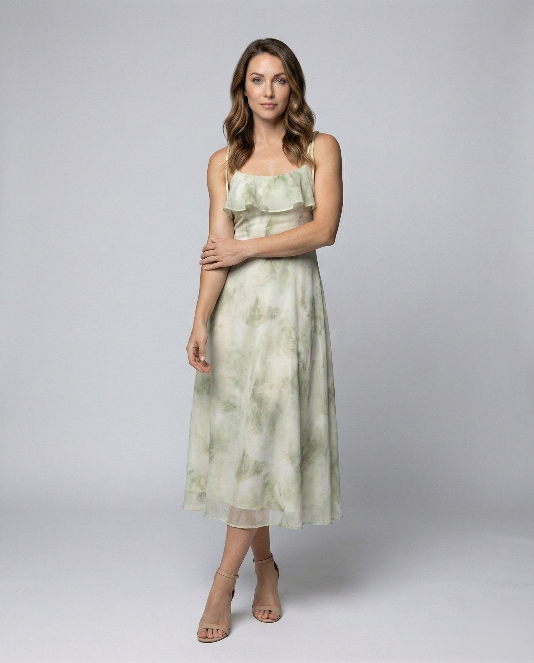 Damen Midikleid Fließend Bindeträger - Norvielle
