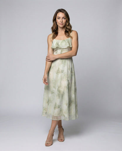 Damen Midikleid Fließend Bindeträger - Norvielle