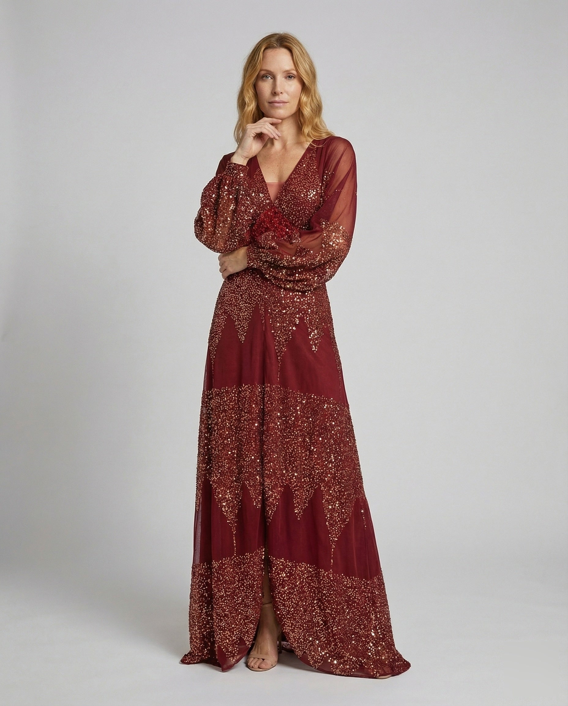 Damen Abendkleid Mosaikpailletten Glitzer - Norvielle