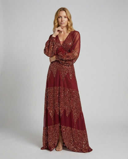 Damen Abendkleid Mosaikpailletten Glitzer - Norvielle