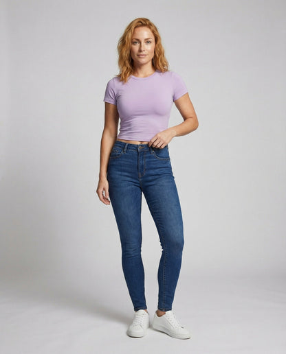 Damen Jersey-Oberteil Kurzarm Elastisch - Norvielle