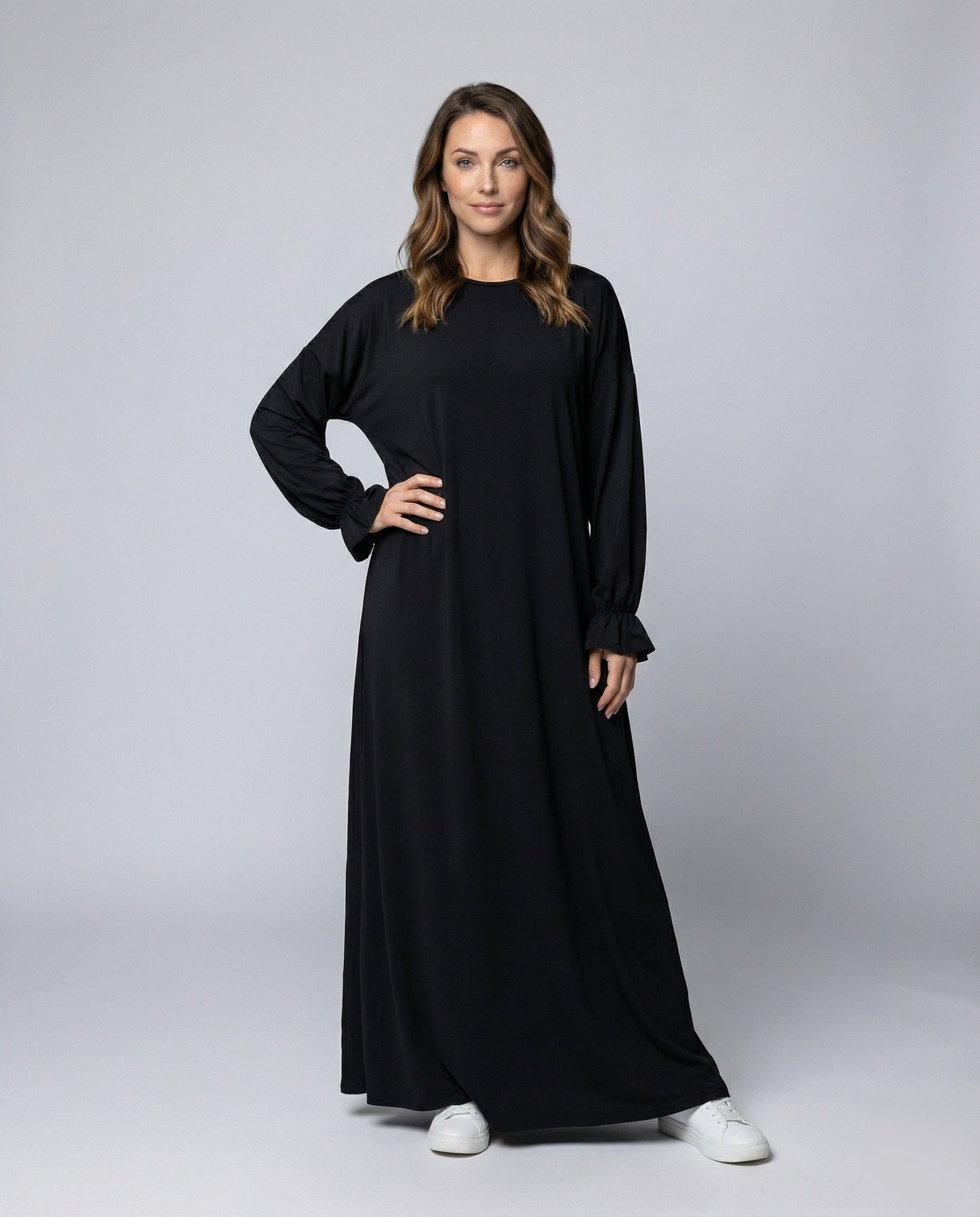 Damen Maxi-Kleid A-Linie Lang Kapuze - Norvielle