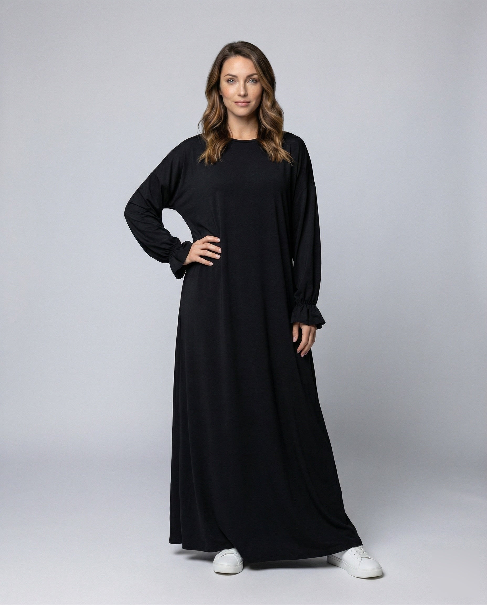 Damen Maxi-Kleid A-Linie Lang Kapuze - Norvielle